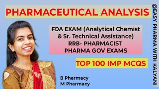 PHARMACEUTICAL ANALYSIS TOP IMP MCQSFDA EXAMRRB PARAMEDICAL EXAMBPHARMACYMPHARMACY [upl. by Donnamarie]