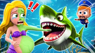 Mermaid Pregnant vs Zombi Shark 🦈😱  Here You Are 👀  More Funny Nursery Rhymes For Kids [upl. by Eeryt]