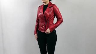 Damen Lederjacke Sicilia Perfecto Red [upl. by Aneliram]