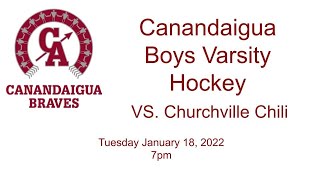 Canandaigua Boys Varsity Hockey vs Churchville Chili 11822 [upl. by Sacrod]