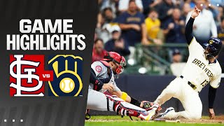 Cardinals vs Brewers Game Highlights 9424  MLB Highlights [upl. by Weldon]