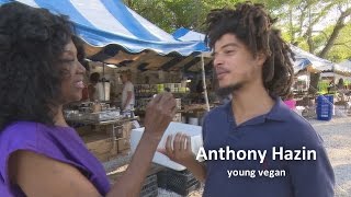 73 Years Young Annette Larkins Visits Organic Market and Talks with Young Vegans [upl. by Dercy]