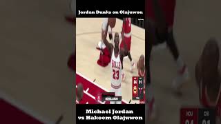 Michael Jordan Dunks on Hakeem Olajuwon shorts michaeljordan hakeemolajuwon shortsvideo [upl. by Daly]