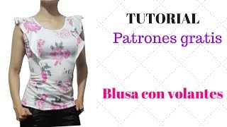 DIY Cómo hacer una blusa con volantes corte y confección [upl. by Atazroglam]