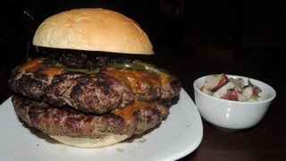 4LB DOUBLE BEHEMOTH BURGER CHALLENGE [upl. by Kier39]