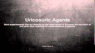 Medical vocabulary What does Uricosuric Agents mean [upl. by Thilda]