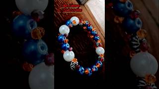 Diy easy beaded bracelet 💙🧡❤️ viral art shorts shortsfeed youtubeshorts trending diy [upl. by Caffrey]