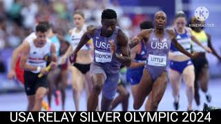 Usa relay  Relay 4 400 Olympic silver usa  Relay Olympic 2024 [upl. by Ayokahs]