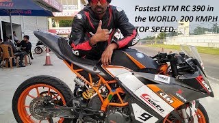 Fastest KTM RC 390 in the WORLD 200 KMPH TOP SPEED [upl. by Einnaf]