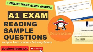 English translation of lezen A1 exam sample question [upl. by Nailimixam]