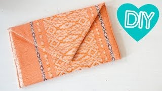 DIY Anleitung Envelope Clutch einfach selber nähen  Nähen für Anfänger [upl. by Ellehcir674]