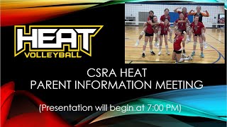 CSRA Heat 202324 Parent Information Meeting [upl. by Ramburt404]