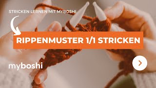 Rippenmuster 11 stricken  myboshi [upl. by Arissa409]