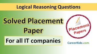 Solved Logical Reasoning Placement Paper  For all IT companies [upl. by Malissa]