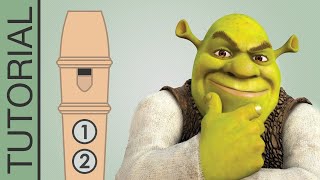 All Star Shrek  Smash Mouth  Recorder Flute Tutorial MEME Song [upl. by Nauwaj]