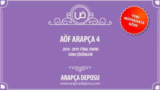 Aöf Arapça 4 2018  2019 Dönem Sonu Sınavı Çıkmış Soru Çözümleri [upl. by Garlan]