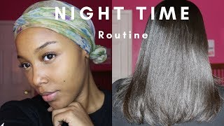 How To Wrap Your Hair  Night Time Routine for Straight hair Silk Press [upl. by Edurtreg]