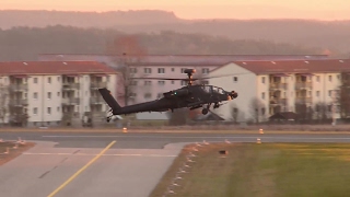 Apache Helicopter Returns To Katterbach Army Airfield [upl. by Bertine]