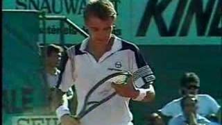 Wilander Leconte French Open 1985 2nd tie break [upl. by Wolfram]