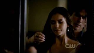 Damon returns Elenas necklace to herThe Vampire DiariesDelenaS03E01The Birthday [upl. by Aikkan]