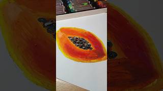 how to draw papaya with oil pastels art painting drawing [upl. by Aniar]