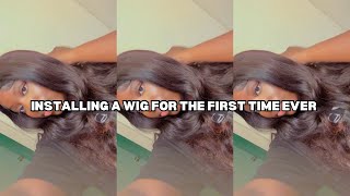 INSTALLING A WIG FOR THE FIRST TIME EVER  Takisha Qiana [upl. by Salokkin860]