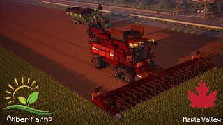 Minecraft  Building A Farm Timelapse  Case Combine amp John Deere Tractor w Auger Wagon [upl. by Azeret331]