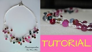 DIY  TUTORIAL come fare una collana multifilo con pietre dure [upl. by Ellary215]