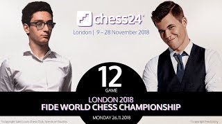 CaruanaCarlsen Game 12  2018 FIDE World Chess Championship [upl. by Myrta580]