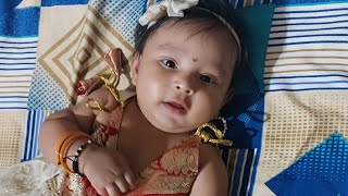 My 3 month old baby Aarya talking to me 👶 babygirl cutebaby milestone [upl. by Ennelram]