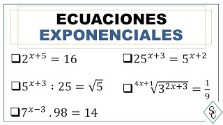 ECUACIONES EXPONENCIALES  Cómo resolverlas paso a paso [upl. by Colville322]