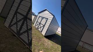 Amazing 10x16 Metal Shed Portable building Gray Black Storage Shed reels tour smallbusiness [upl. by Viviene]