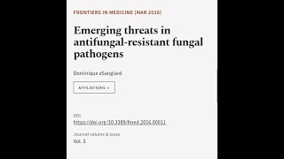 Emerging threats in antifungalresistant fungal pathogens  RTCLTV [upl. by Holcman]