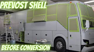 TOUR OF PREVOST SHELL BEFORE IT GETS CONVERTED TO A LIBERTY COACH [upl. by Warrenne935]