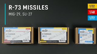 R73 missiles 4 pcs MiG29 Su27 3D Printed 132 148 and 172 by ResKit  Unboxing [upl. by Alit856]