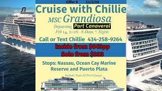 Cruise with Chillie MSC Grandiosa Cruise [upl. by Edris]