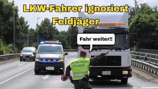 Feldjäger im Einsatz LKW Fahrer missachtet Zeichen von Soldat 2 Abmarsch Panzerpionierbataillon [upl. by Guinevere]