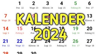 Kalender 2024 Lengkap dengan Libur Nasional dan Pasaran Jawa [upl. by Inoj]