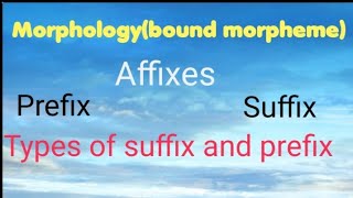 morphology part IIprefix and suffixinflectional and derivationallingusisticsBAI and BAIII [upl. by Nawram]