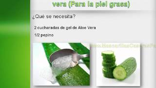 Mascarilla de Sábila Mascarilla Casera de pepino y aloe vera Para la piel grasa [upl. by Ilaw]