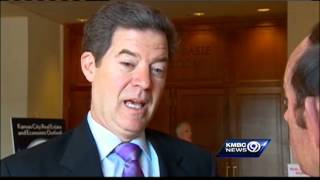 Brownback defends Kansas tax cuts amid border war [upl. by Lyrej]