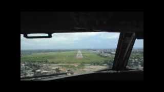 Trans Air Congo Landing at Pointe Noire Cockpit View [upl. by Preciosa]