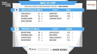 Macclesfield CC 2nd XI v Timperley CC 2nd XI [upl. by Faux]