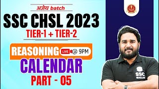 CALENDAR REASONING TRICKS 5  SSC CHSL REASONING CLASSES 2023  CHSL REASONING BY SANDEEP SIR PW [upl. by Sutit]