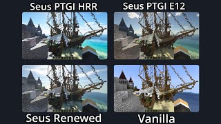 Minecraft Seus Renewed vs Seus PTGI E12 vs Seus PTGI HRR with FPS minecraft seus [upl. by Marlena]