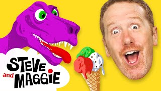 Ice Cream and Dinosaur Safari Play from Steve and Maggie for Kids  Speak English  Wow English TV [upl. by Peddada]