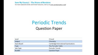 PERIODIC TRENDS PAST PAPER QUESTION23 KEY CHEMISTRY MARKING SCHEME EXPLAINED WITH REASONING [upl. by Daney601]