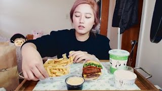 Shake Shack Burger first time  MUKBANG [upl. by Ardyce494]