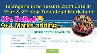 Goodnewsts inter results released date83 failed93 marks adding tsbie [upl. by Louella744]