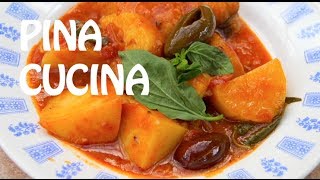 How to cook Baccala Italian Fish amp potatoes in tomato sauce  Pina Cucina Ep 4 [upl. by Ahtenek]